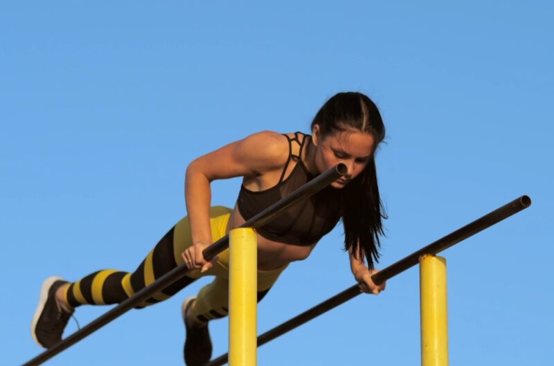 Girl on obstacle training